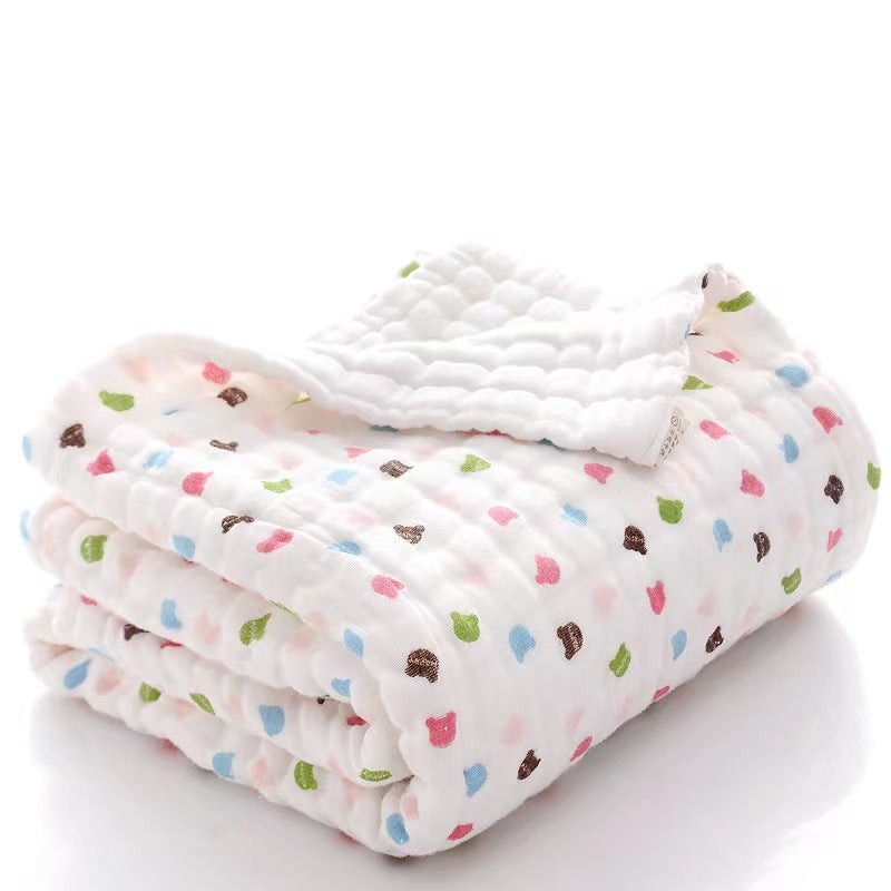 New Six-Layer Baby Gauze Bath Towel Cotton Children'S Towel Quilt Baby Cover Blanket Children'S Quilt Seersucker Bath Towel - Image 1